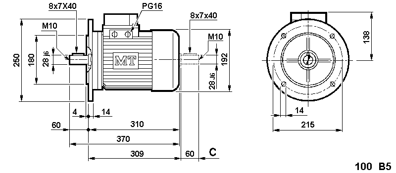 Ac Motor Frame Size Chart